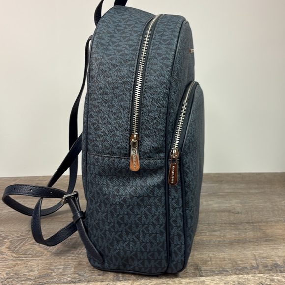 Michael Kors Abbey Large Backpack Admiral MK Logo PVC Leather Trim NWT $448 main image 9